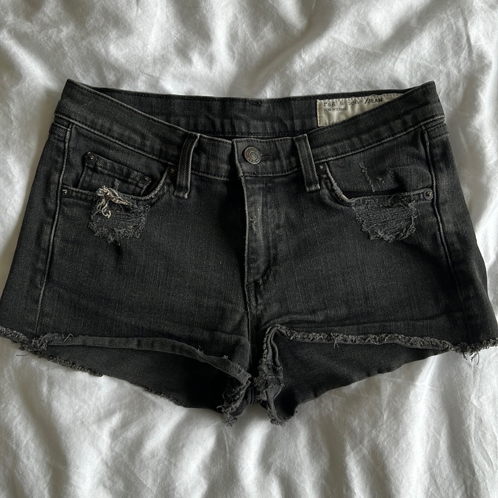 Rag & Bone Womens black denim shorts. Size 24